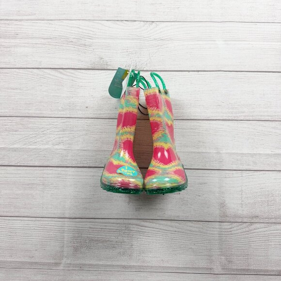 NWT Western Chief Light Up Tie Dye Heart Rainboots - Picture 3 of 7